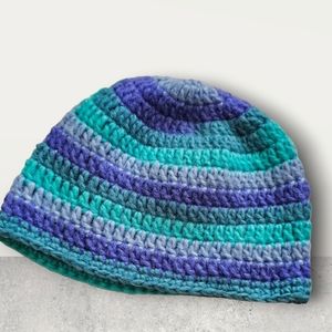 Hand Crocheted Multicolor Beanie Hat